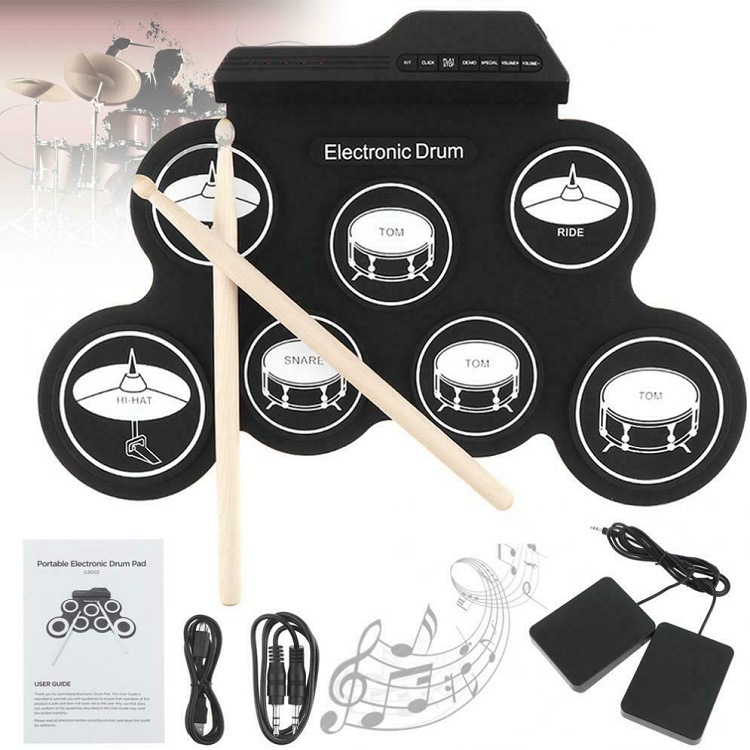 Musical Instrument Set - Yüksek Kaliteli Silikon Davul Pedi Elektrikli