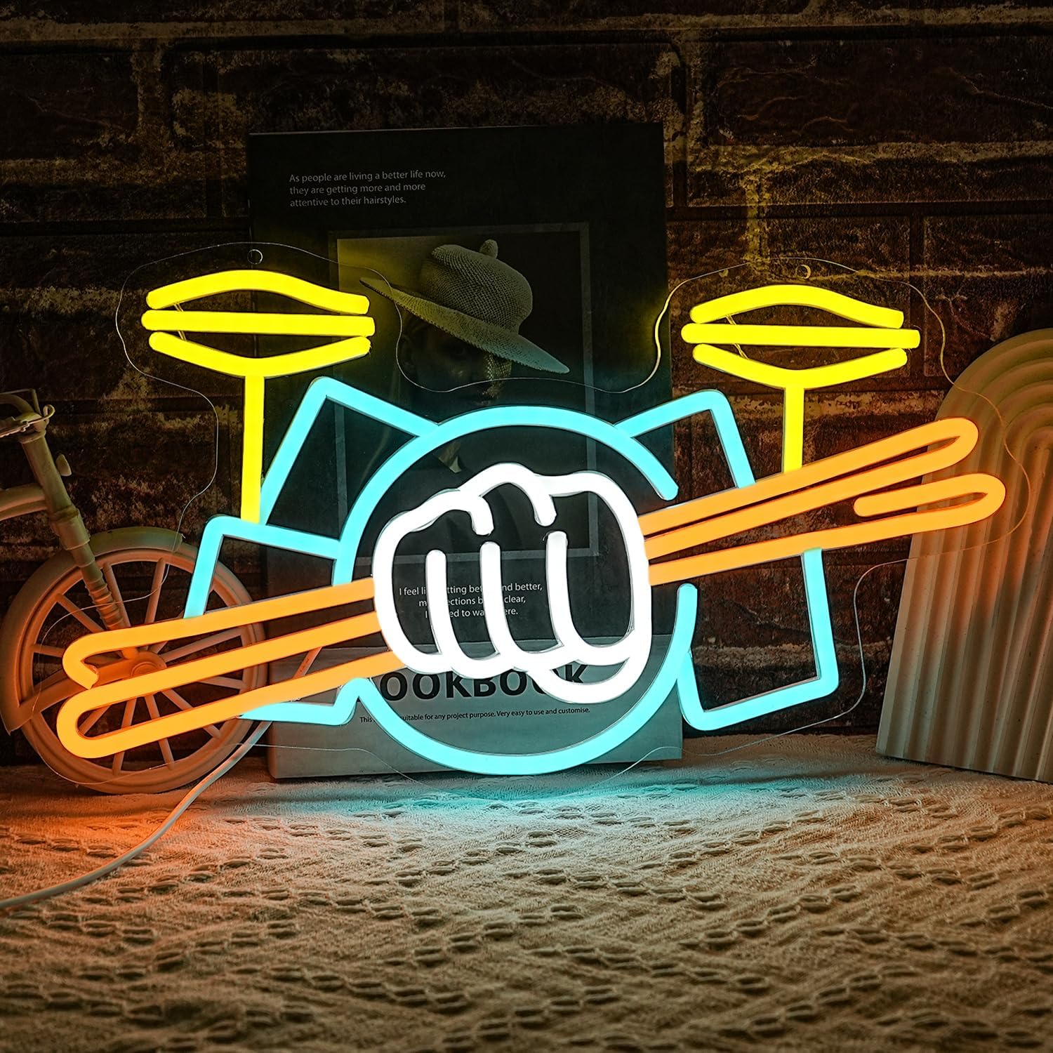 Musical Instrument Set - Davul Seti Neon Tabela USB Güçlü