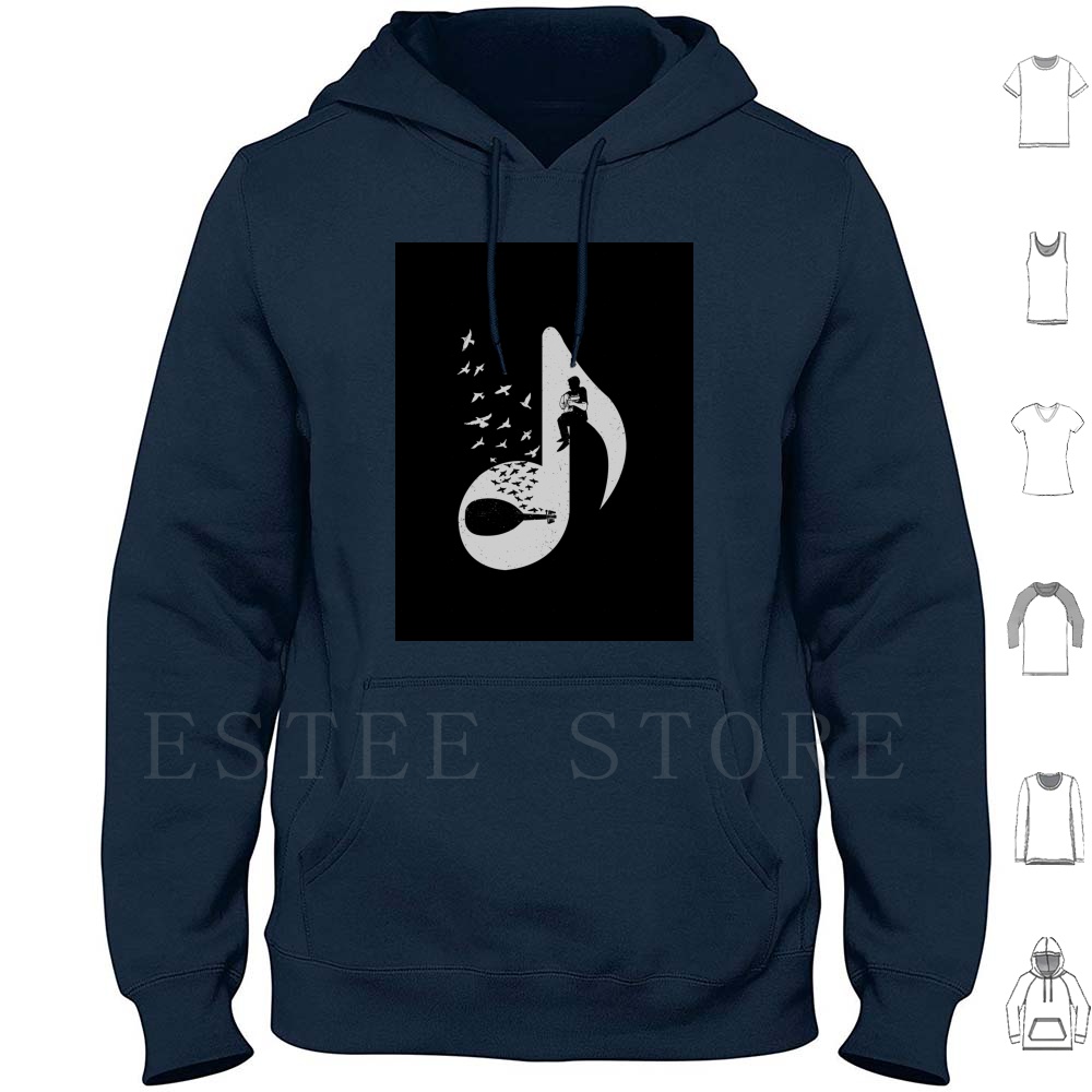 Musical Instrument Oud - Nota-Oud Kapşonlu Uzun Kollu Müzikal Ud